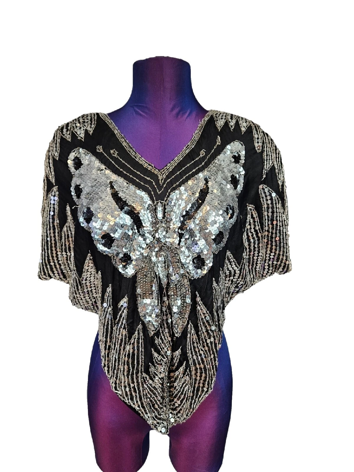 Camisetas Vintage de fiesta de Lentejuelas para Mujer