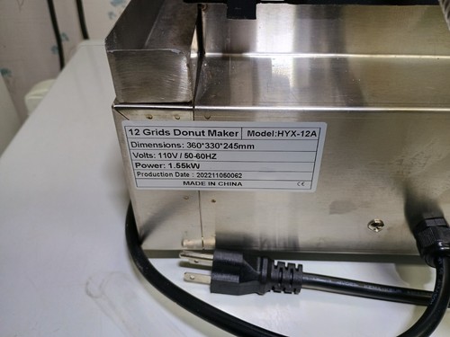 Commercial or heavy duty home electric grid doughnut maker 12/dozen hyx-12a - Picture 12 of 13