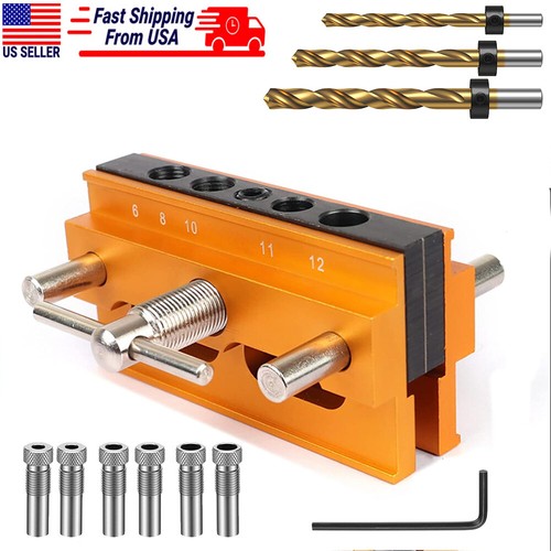 Selbstzentrierende Dübelvorrichtung Kit, Bohrvorrichtung für gerade Löcher Keksverbinder Set - Bild 1 von 8