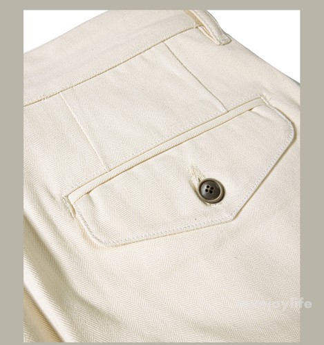 Red Tornado Retro Men's HBT Straight Pants Cotton Pleated Casual Formal Trousers - Picture 17 of 26