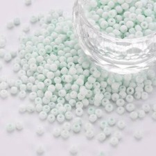 3MM Frosted Light Mint 8/0 Glass Seed Beads S048-007