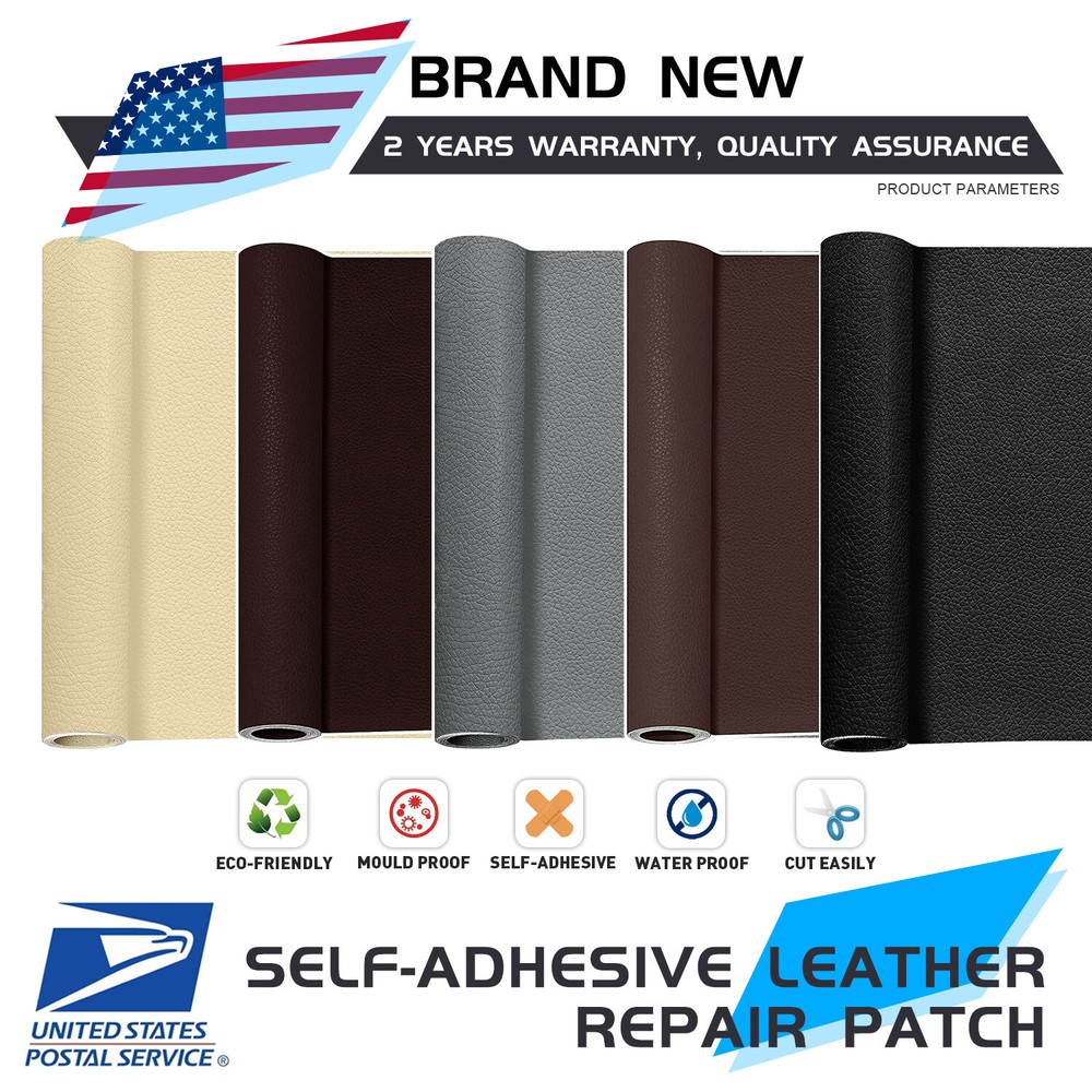 Black Leather Car Seat Repair Self-Adhesive Boat Seat Repair kit Sofa Clothing