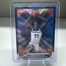 2023-24 Topps Chrome Basketball Blue Basketball Refractor Leonard Miller #158 RC