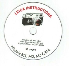 Leica Instruction manual for M1, 2, 3  4 35mm cameras  accessories on CD