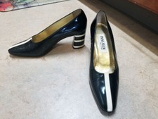 Vintage Pancaldi Modernist Mod Scooter Go-Go Pumps Shoes 7B. Chunky Heel. Italy.