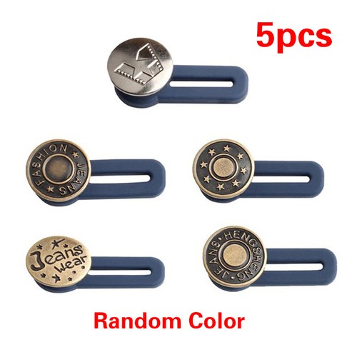 5X Metal Trousers Jeans Retractable Button Waist Band Extended Buckle Accessory - Picture 21 of 51