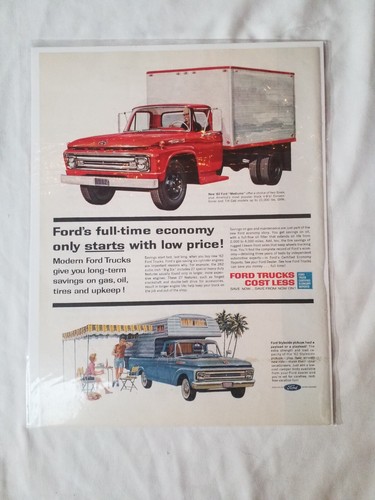 Stampa a colori vintage Ford Ephemera pubblicità annuncio 1962 camion lato stile/mezzi - Foto 9 di 9