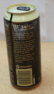 NEW JAVA MONSTER ENERGY CAFE LATTE FLAVORED DRINK 1 FULL 15 FLOZ