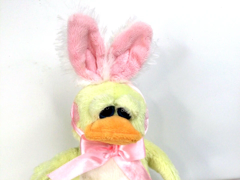 Conejito de Pascua Pato Amarillo Waddlehopper Ganz Rosa Blanco Orejas de Conejo HE9634 Raro Difícil de Encontrar Foto 3 de 4