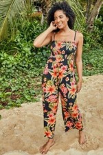 Figleaves Byron Bay Jumpsuit * Jersey Tropical/Fern Medium BNWT