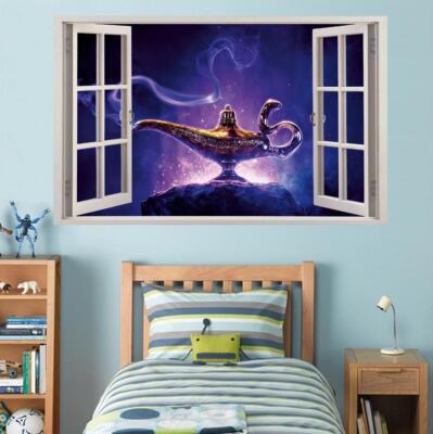 Aladdin Lamp Movie 3D Window Decal Wall Sticker Art Mural Disney Kids ...