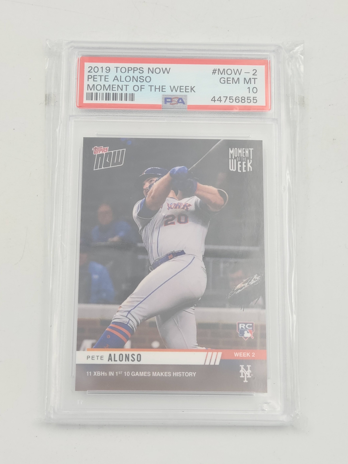 2019 Topps Now Moment Of The Week #MOW-2 Pete Alonso RC Rookie PSA 10