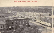 Forest City Iowa Clark Street First National Bank North Postcard AA63270