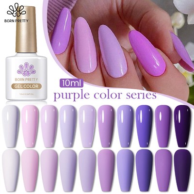 BORN PRETTY 10ml Gel Nail Polish Purple Series Soak Off UV LED  Nail Art Varnish