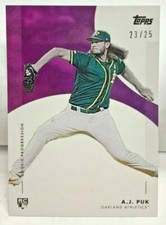 A.J. Puk 2020 Topps On Demand Rookie Progression PURPLE Parallel RC #'d/25 - A's