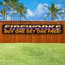 FIREWORKS Advertising Vinyl Banner Flag Sign LARGE HUGE XXL SIZES FOURTH OF JULY