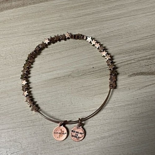 Alex and Ani Star Bangle Bracelet Copper Tone - Picture 3 of 3