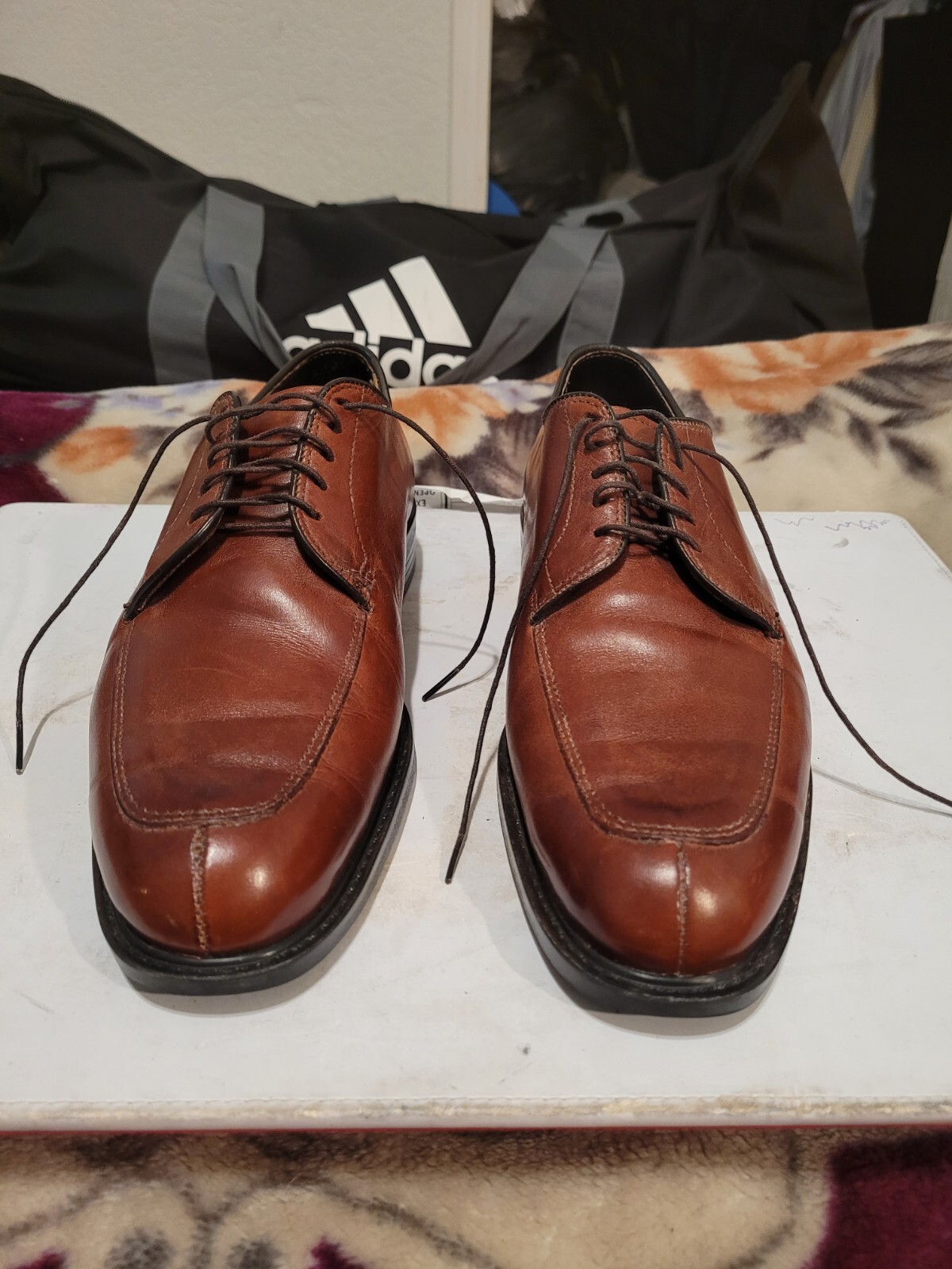 SAOLA Allen Edmonds 3864 Scarpe eleganti uomo marrone rossastro Eugene Derby punta divisa 9 5D