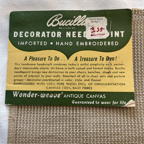 Vtg Bucilla Decorator Needlepoint Floral Tapestry Canvas Floral 23” X 19” - Picture 2 of 4