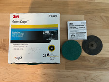 3M 01407 Green Corps Roloc Disc 1407 3 inch, 36YF 36 Grit Opened box of 21 discs