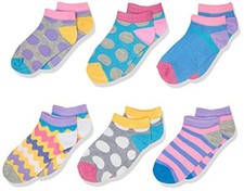 Dots/stripes Low Cut Socks 6 Pair Pack Sockshosiery Medium Little Girls Multi