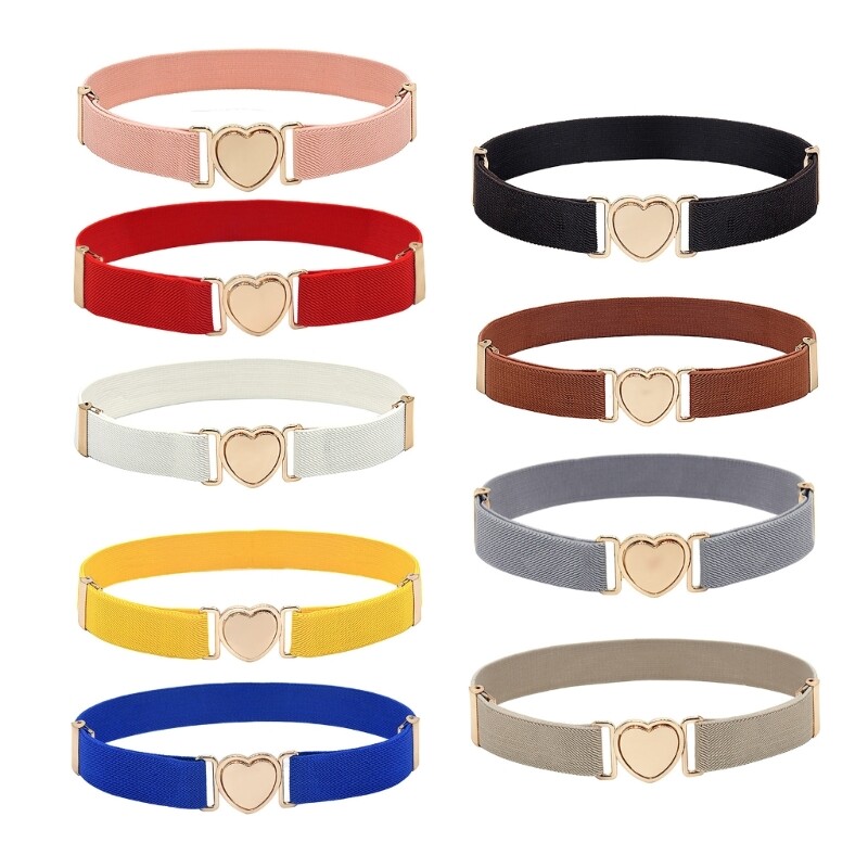 Universal Stretchy Decorative Belt Heart Shape Buckle Waistband Girl Accessories