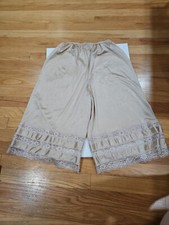 Velrose Beige Nylon Petti Pants Lace Trim Sz Small Slips Undergarment 2402