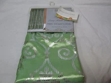 Creative Home Window Elements Metallic Printed Shower Curtain DANIELA - Lime NEW