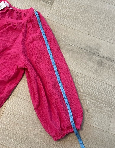 Gap Shirt Women’s Size Medium Pink Waffle Button Front 3/4 Balloon Sleeve NWT - Picture 5 of 7