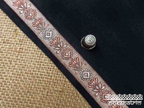 Indian Ethnic Flower Floral Diamond Gold Metallic Jacquard Ribbon MA1932 - Picture 8 of 22