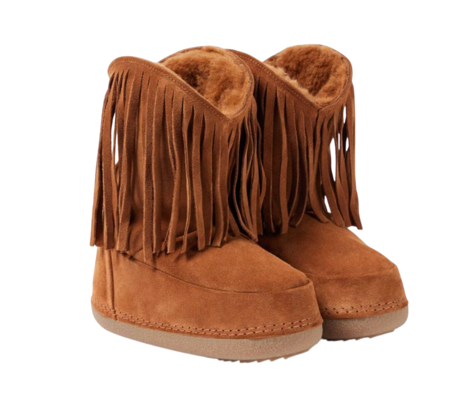 NEW INUIKII Cowboy Fringe Snow Boots Womens 41 11 Brown Suede