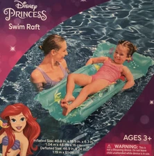 Disney Princess  41" x 19"  Pool Swim Raft - 2 Air Chambers - Ages 3+ Brand New