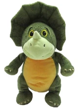 Kohls Cares Triceratops Dinosaur Plush 13 Inch Green Yellow Dino Plushie Stuffed