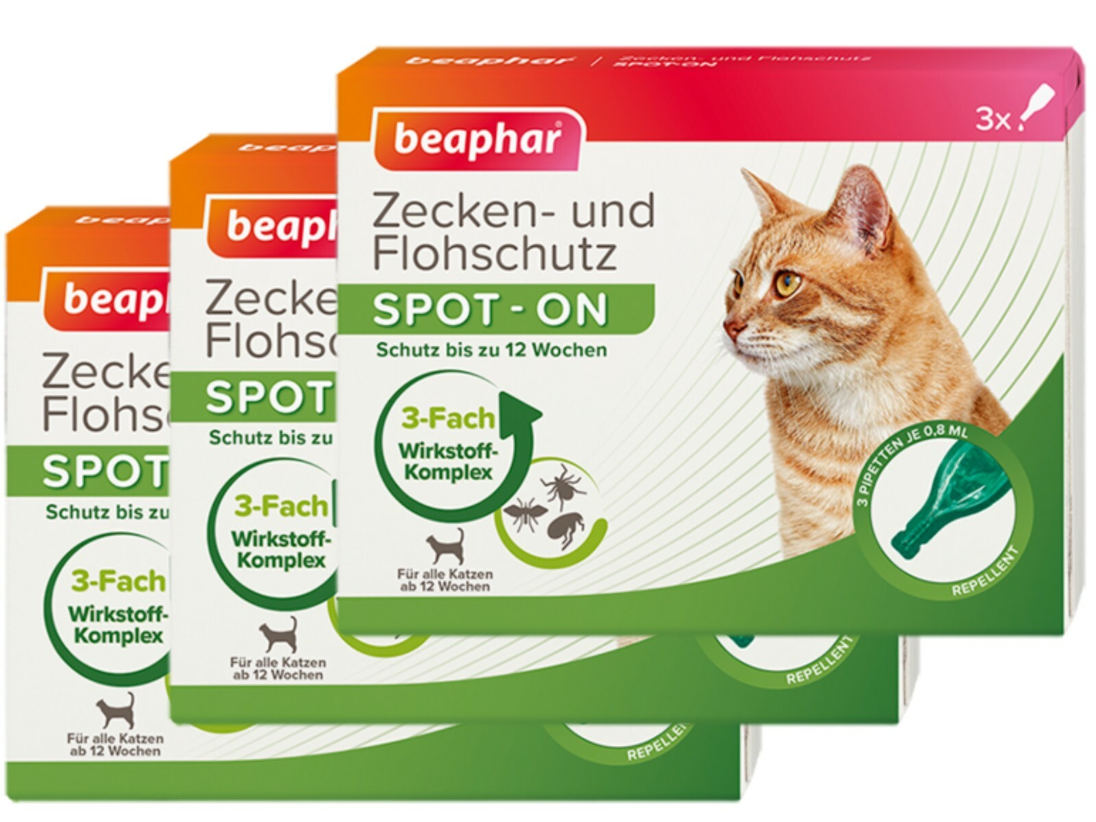 Beaphar Zecken-und Flohschutz Spot-ON 3x0,8ml, Katze - Bild 2
