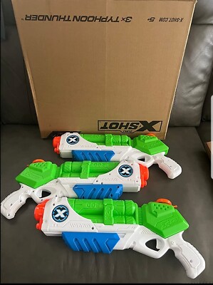 X-Shot Water Warefare Typhoon Water Blaster (3 Pack) by ZURU,Watergun for Summer