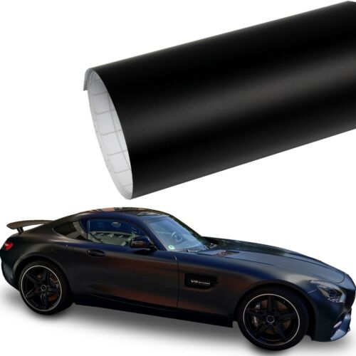 Autofolie [9,8€/m²] Schwarz Matt Car Wrap Auto Klebe Folie Luftkanal BLASENFREI - Bild 1 von 5