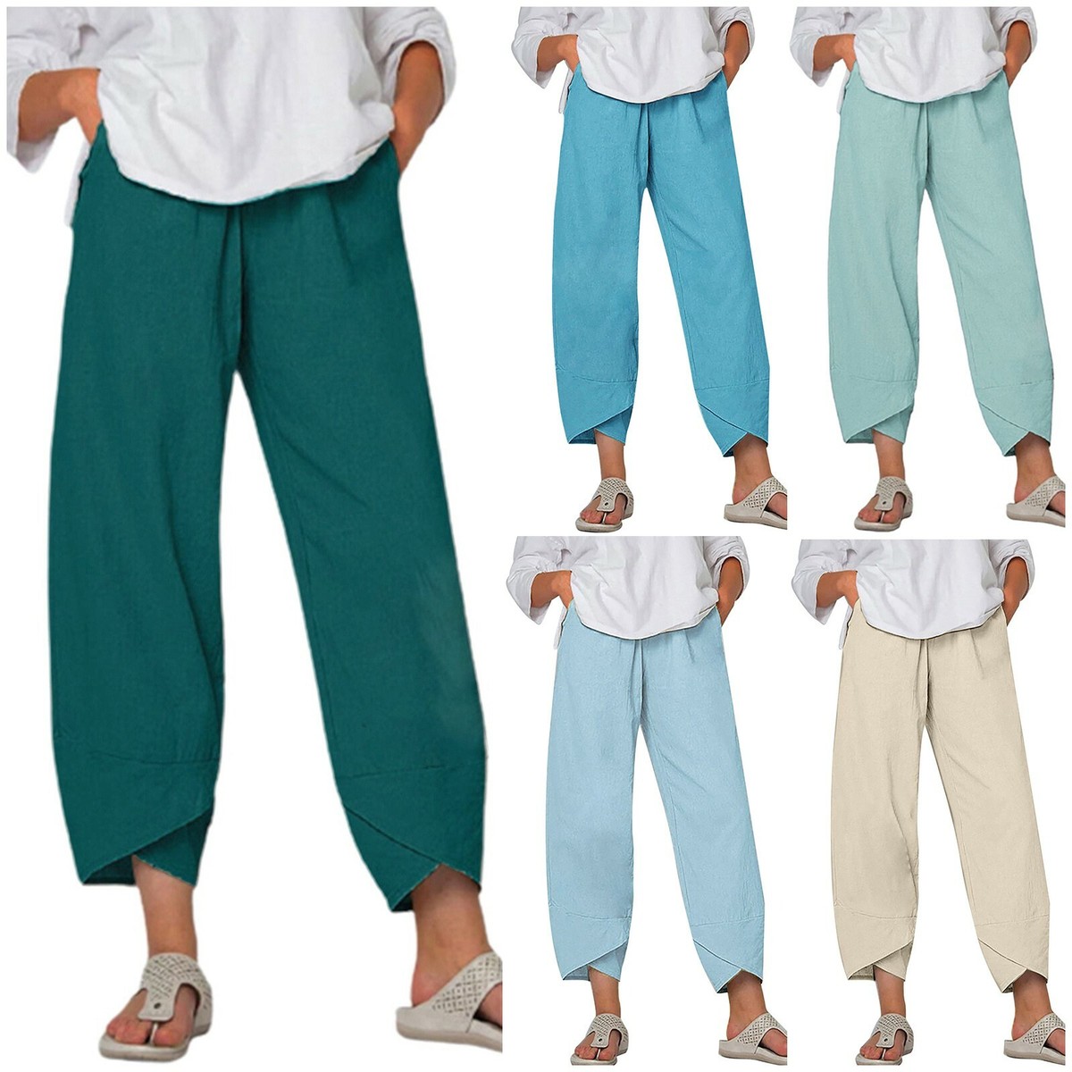 Summer Women Loose Cotton Linen High Waist Pants 3525 Summer Women Loose Cotton Linen High Waist Pants 3525
