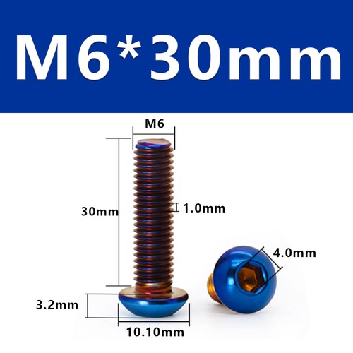 M4 M5 M6 M8 304 Stainless Steel Button Head Socket Cap Bolts Motorcycle Screws - Picture 51 of 68