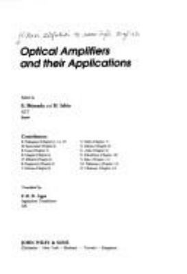 Optical Amplifiers and their Applications by 