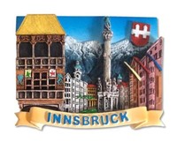 Innsbruck Tirol Alpen ÖSterreich Premium Magnet Aus Poly Souvenir Austria