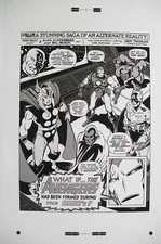 Original Production Art WHAT IF? #9 splash page, ALAN KUPPERBERG art, Avengers