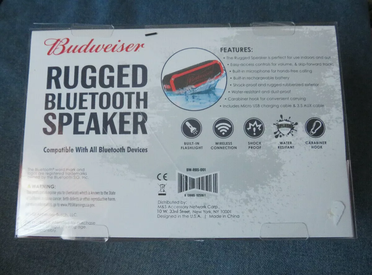 Budweiser rugged bluetooth speaker 2025
