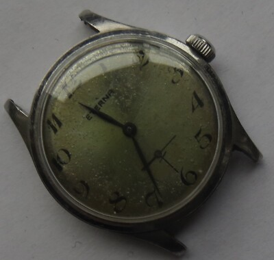 Eterna automatic bumper mens wristwatch steel case screw back
