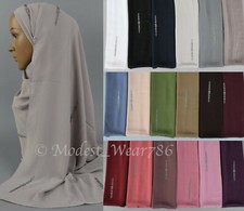 Premium Quality Chiffon Silver Rhinestones Hijab Scarf Shawl Muslim Headcover
