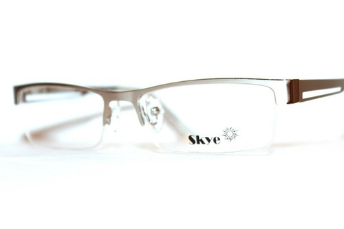 BLUE NEW SKYE S105 SILVER SEMI RIMLESS EYEGLASSES RX ADULTS FRAMES 53-19-143 MM - Picture 3 of 6