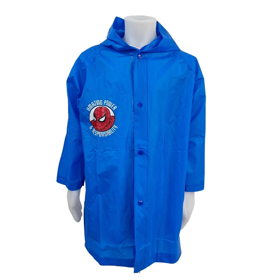 Spiderman Marvel Chaqueta Párr Lluvia Impermeable 4-9anni Capa Azul Poncho - Imagen 3 de 4
