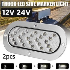 2x 6" inch Oval LED Rear Stop Turn Tail Brake Light Truck Trailer Sealed 12V 24V