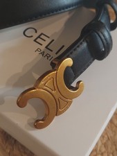 Celine Black Belt with Gold Emblem size-90cm Comes with Celine box