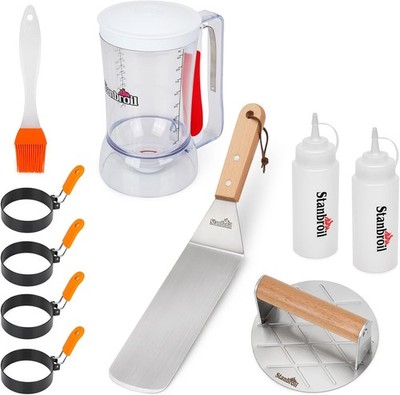 Griddle Accessories with Smashed Burger Press, 10PCS Griddle Kit Set, Pancake