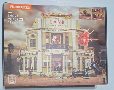 Building Bricks Set Western Bank Heist 2875 Pcs Wild West Collection Lumibricks